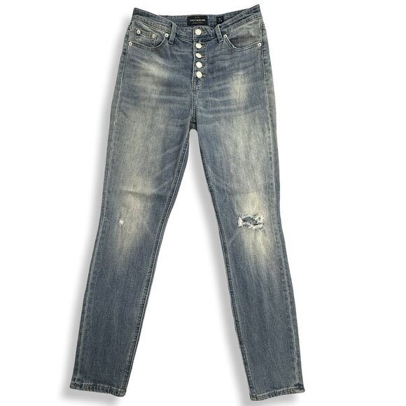 Lucky Brand Denim - Lucky Brand Jeans Womens 8 Bridgette Skinny Button Fly Distressed Stretch 28x28